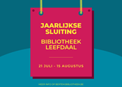 Zomersluiting bib Leefdaal vanaf 21 juli
