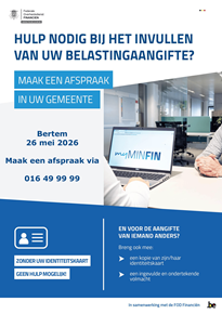 Zitdag FOD Financiën - Hulp bij belastingaangifte op 26 mei 2026 in gemeentehuis Bertem