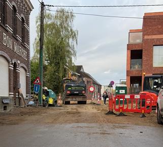 aankondiging betonwerken heraanleg Leefdaal Centrum