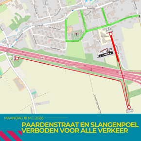 Slangenpoel en Paardenstraat afgesloten voor alle verkeer op 18 mei