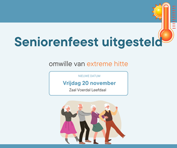 Seniorenfeest uitgesteld naar 20 november 2026