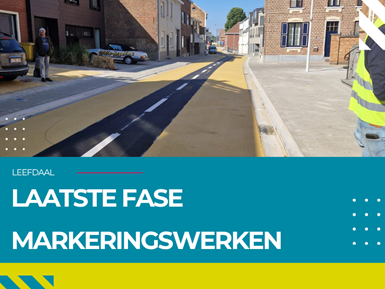 Markeringswerken in centrum Leefdaal
