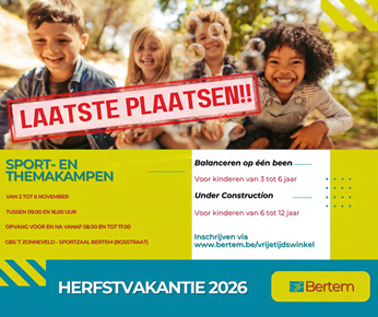 Laatste oproep inschrijven herfstkampen 2026