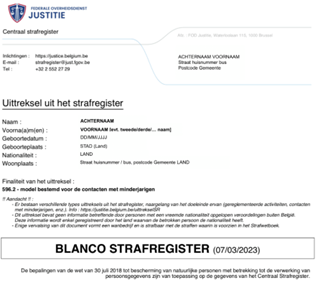Uittreksel uit strafregister